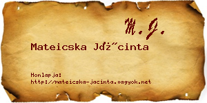 Mateicska Jácinta névjegykártya
